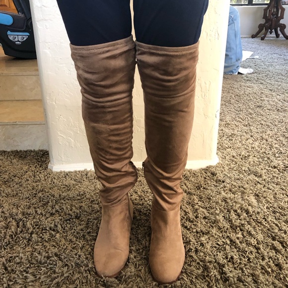 Chinese laundry NWOT suede tan over the knee boots - Picture 6 of 8